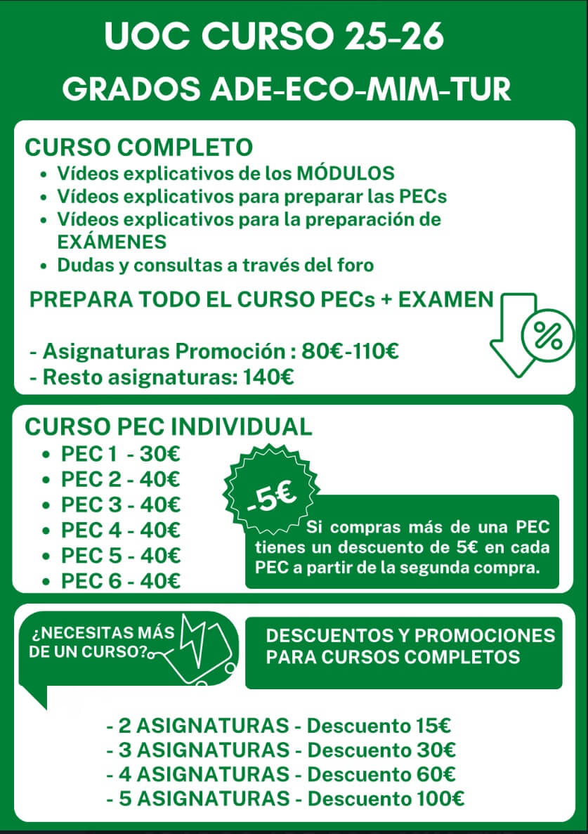 GRADOS UOC ADE – ECO – TUR - MIM